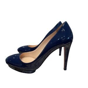 Prada Royal Calzature Donna Pumps Navy Blue Patent Leather Womens 36.5 / US 6.5